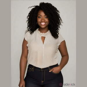 Peppi White Gold Polka Dot Blouse 3X